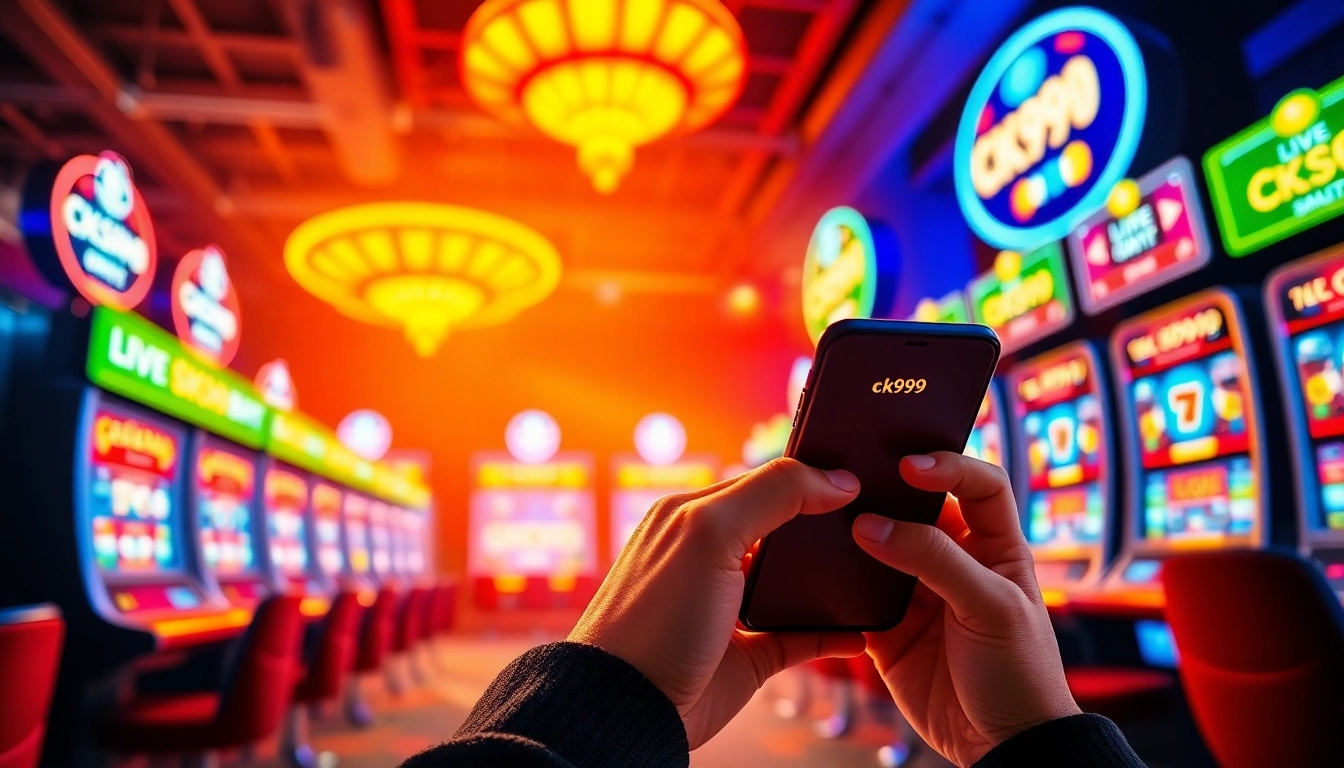 Using the ck999 app on a smartphone, showcasing seamless betting and gaming experience.