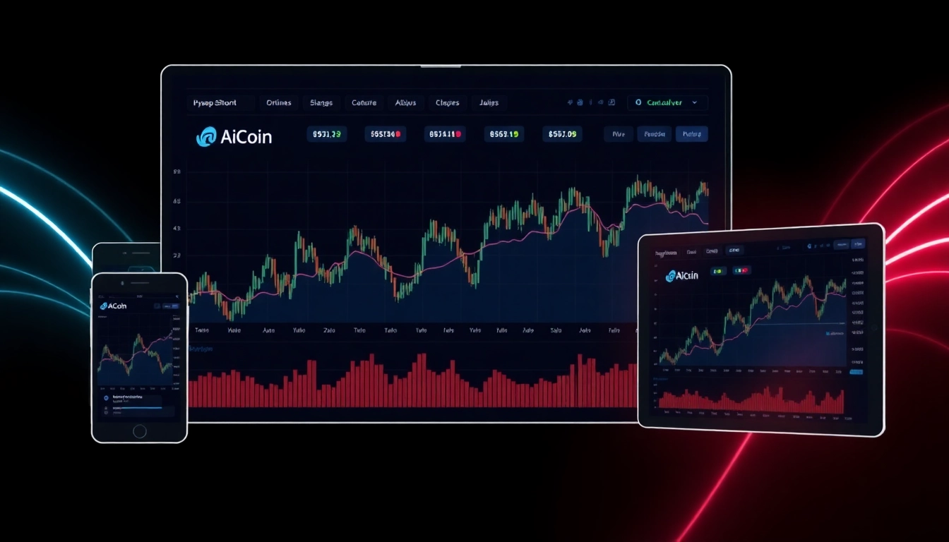 AICoin digital trading platform showcasing real-time cryptocurrency charts and market data for investment analysis.