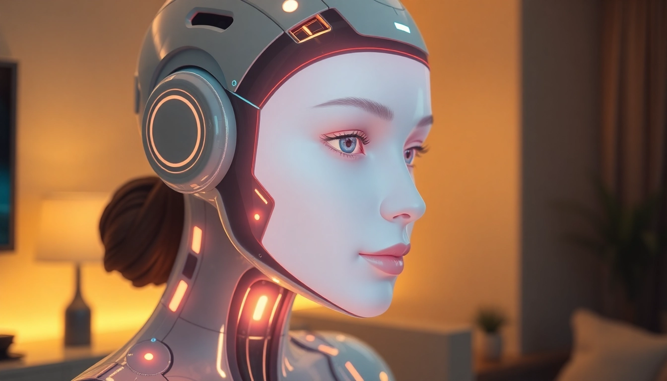AI girlfriend engaging in a realistic, flirty conversation on a sleek digital device, showcasing advanced emotional AI capabilities.
