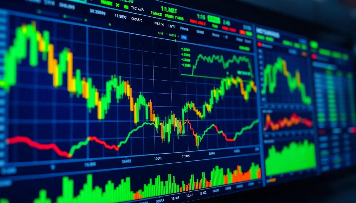 Trading updates dashboard with live market charts and data analysis for investors