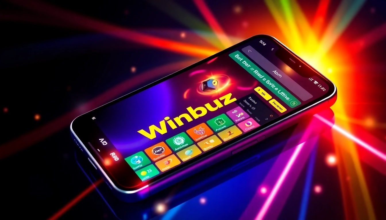 Winbuzz Apk digital interface displayed on a smartphone, highlighting betting features,