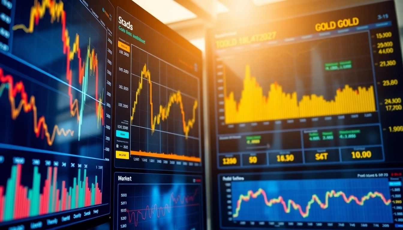 Comprehensive Stocks and Shares Reporting dashboard showing market trends, gold records, and