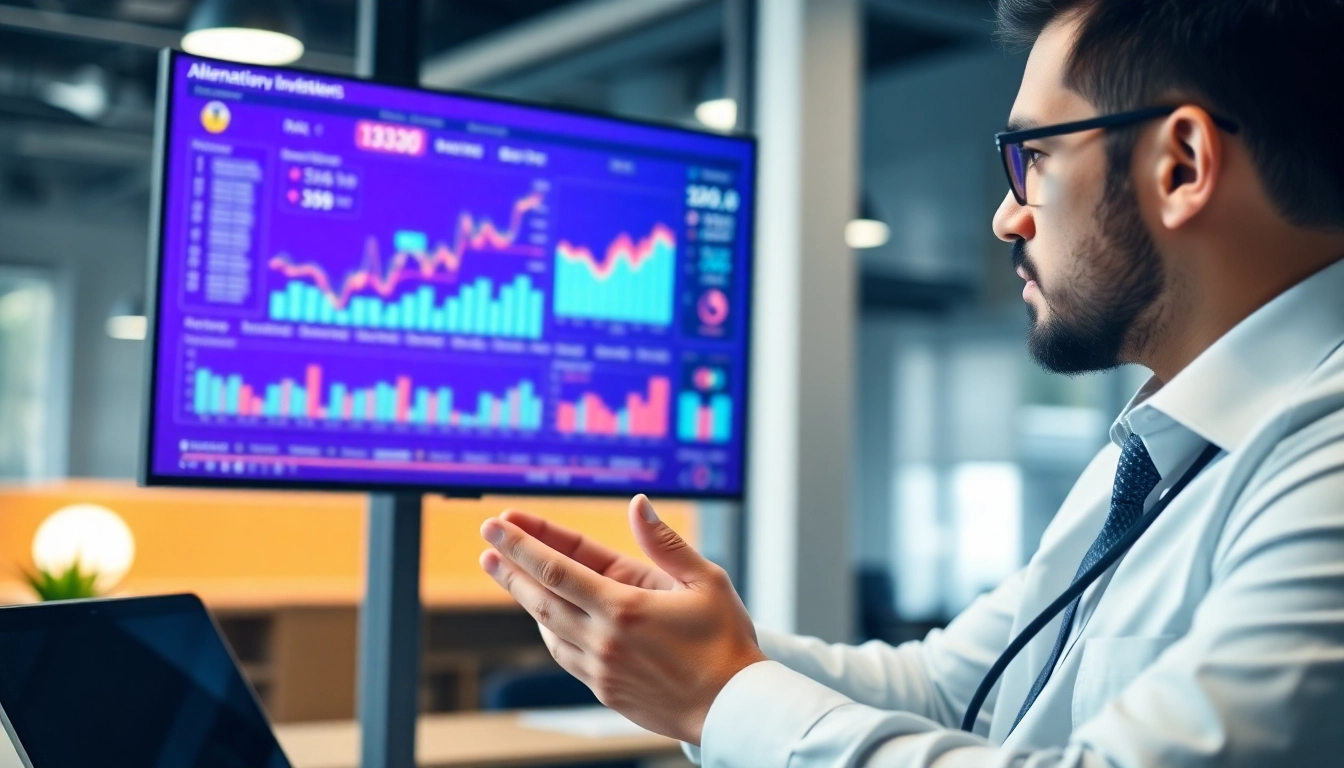 Professional reviewing Alternative Investment Guides with diversified assets and financial