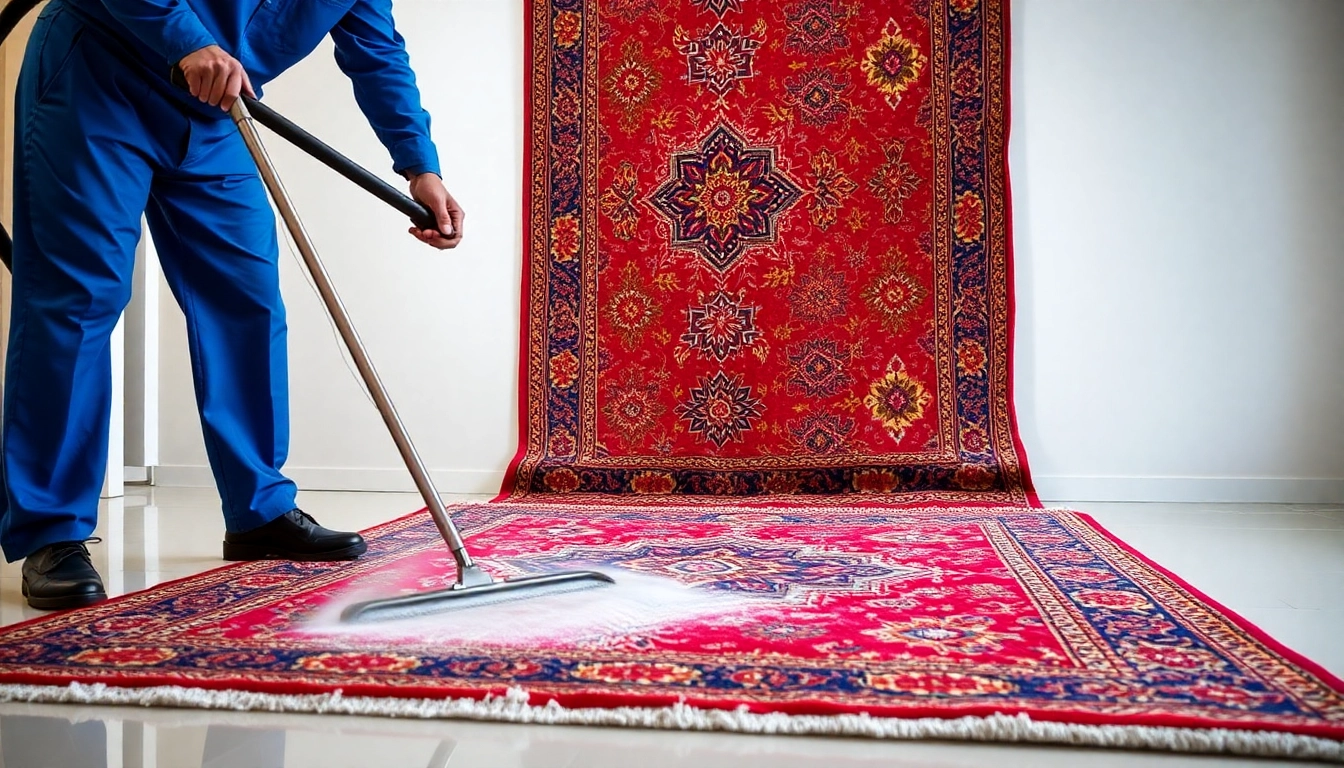 Expert Lavaggio tappeto Milano with steam cleaning in a professional setting, showcasing